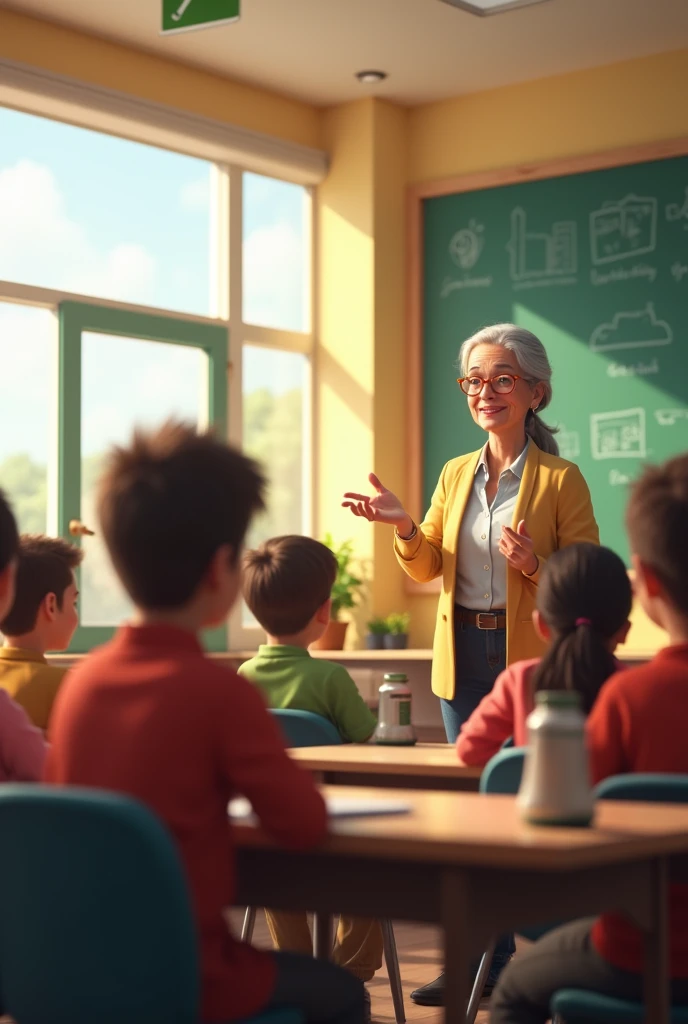 Image of a teacher teaching a class.
