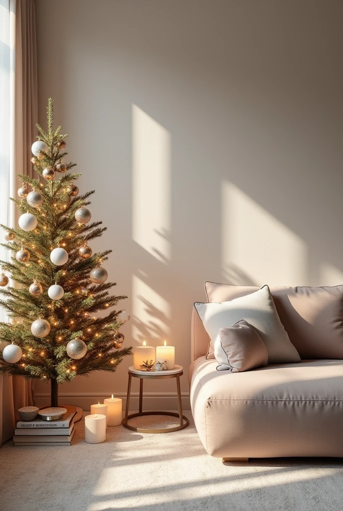 Elegant background with minimalist Christmas details HOUSE