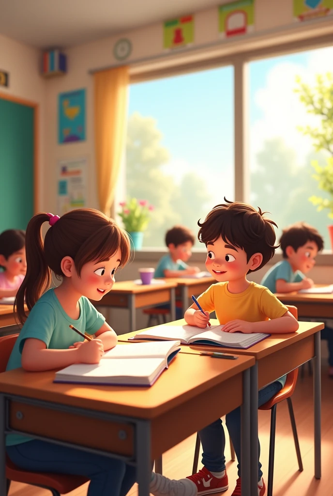 Children in the classroom sitting at their desks