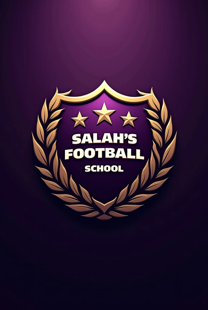 Football team shield Round purple With the name Salah's football school
