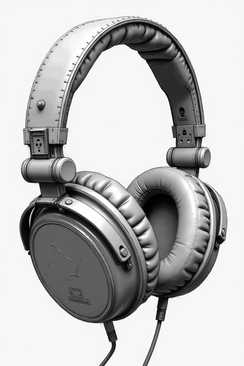 3d drawing of headphone with life