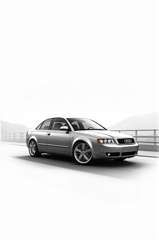 a black and white illustration of the audi a4 1.8 turbo year 2005