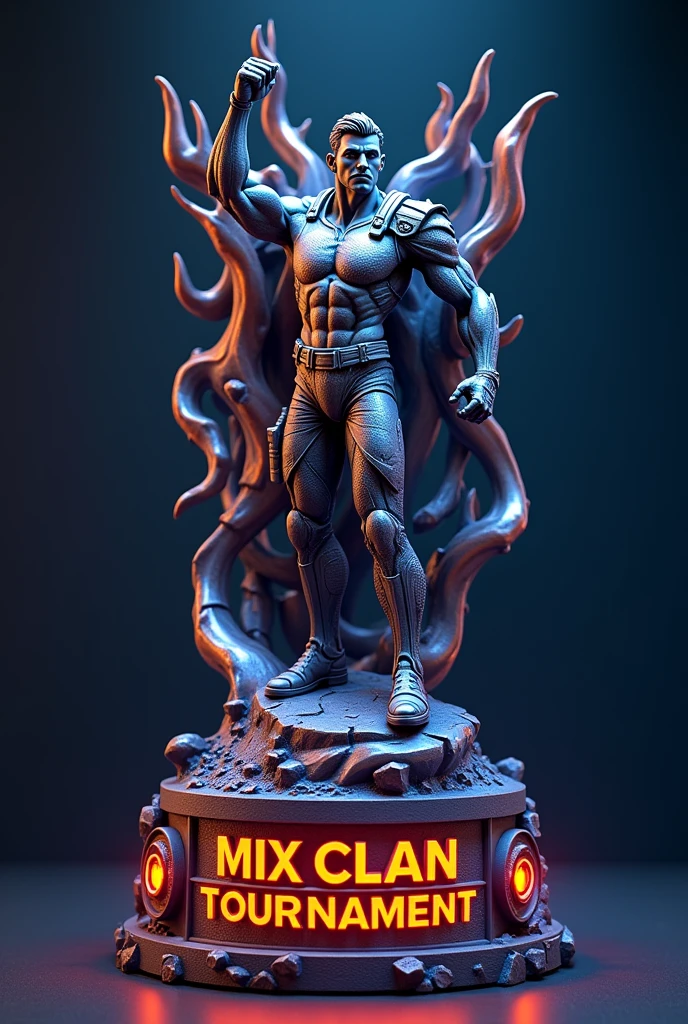 Create a gamer trophy that says mix clan tournament