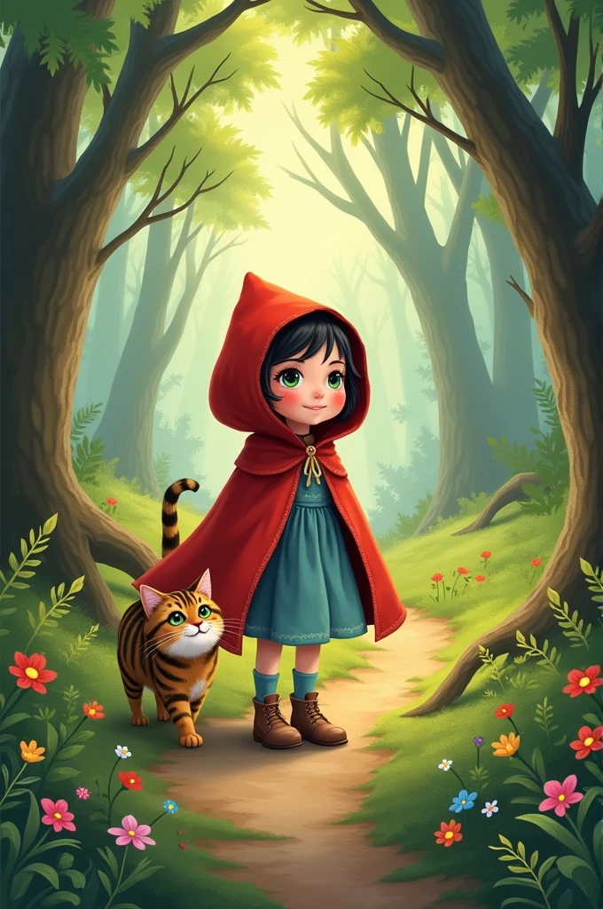 Little Red Riding Hood with Cat