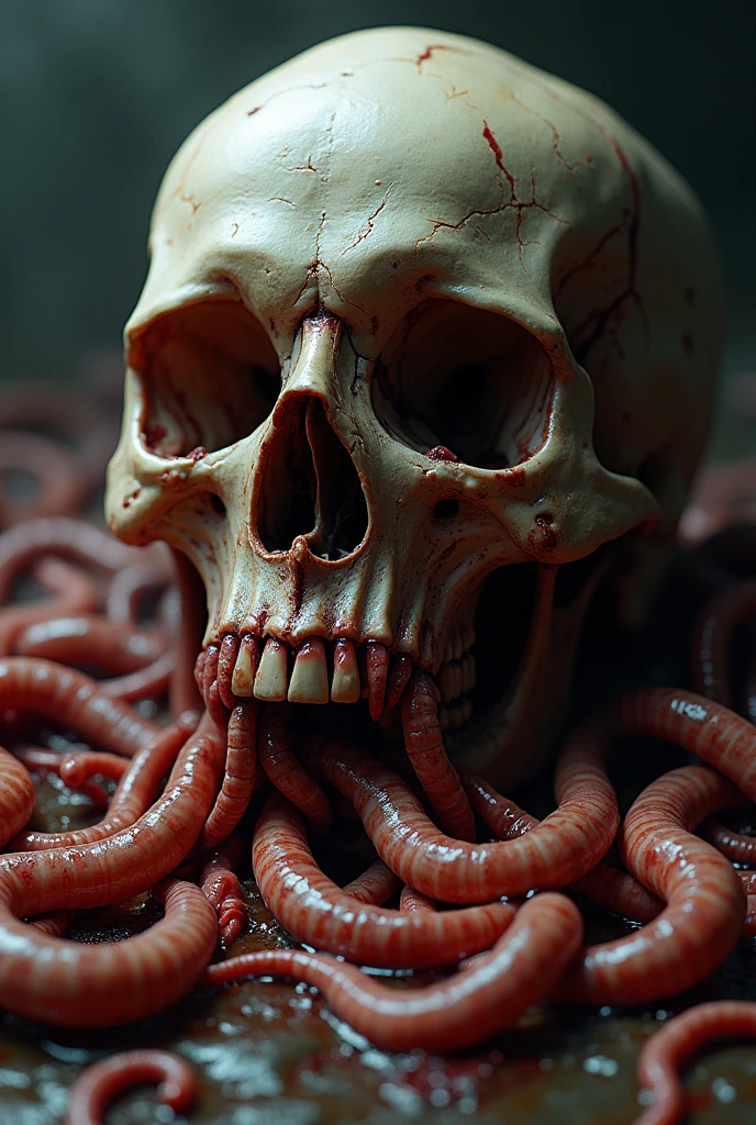 Human viscera gore skull eyes worms horror