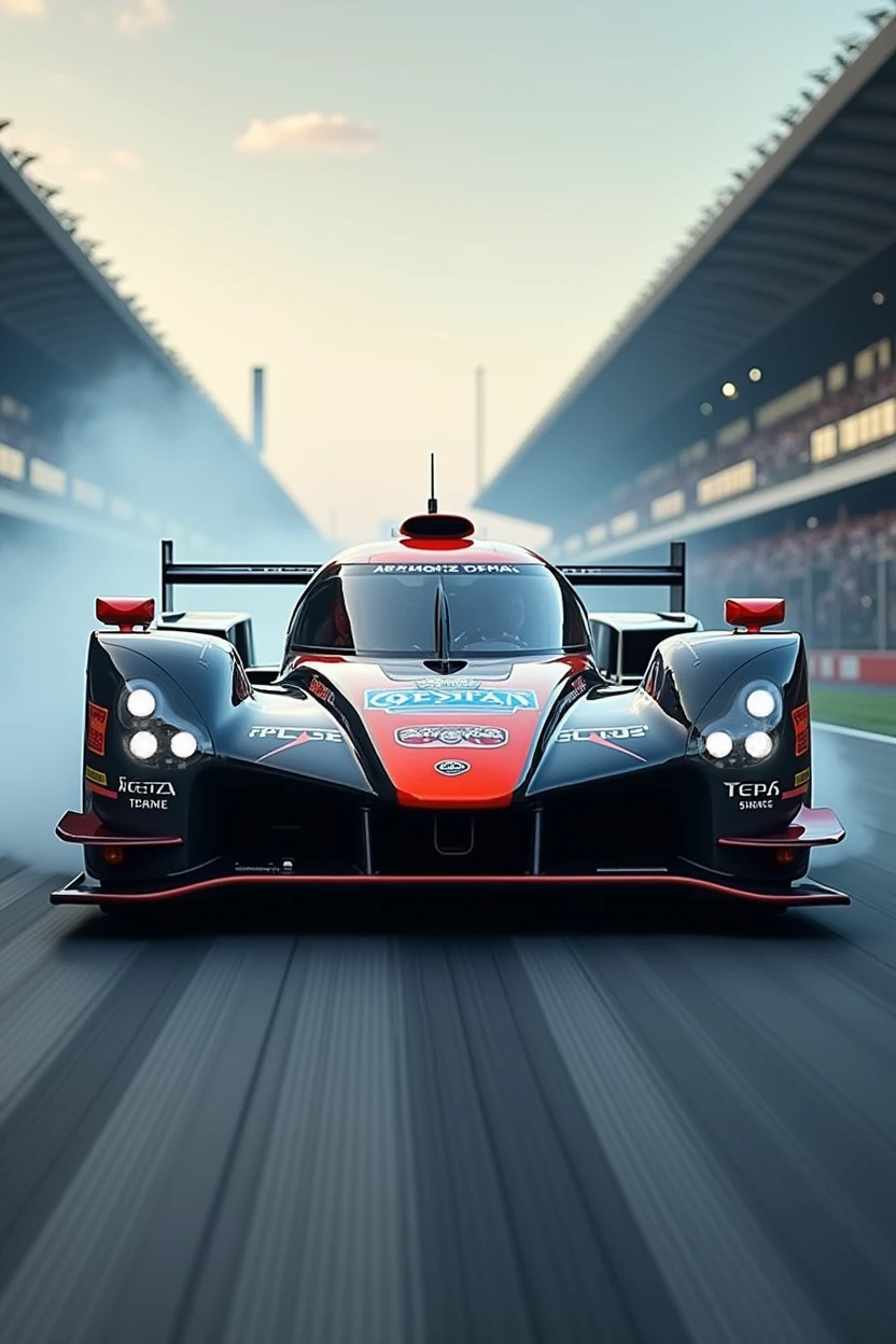 ((Hypercar Racing Car Specification ))、sponsor livery、Tire smoke、Striking design、In detail、Aero details、Live action、Deep rim、Detailed disc、wide tires、Running on a race track