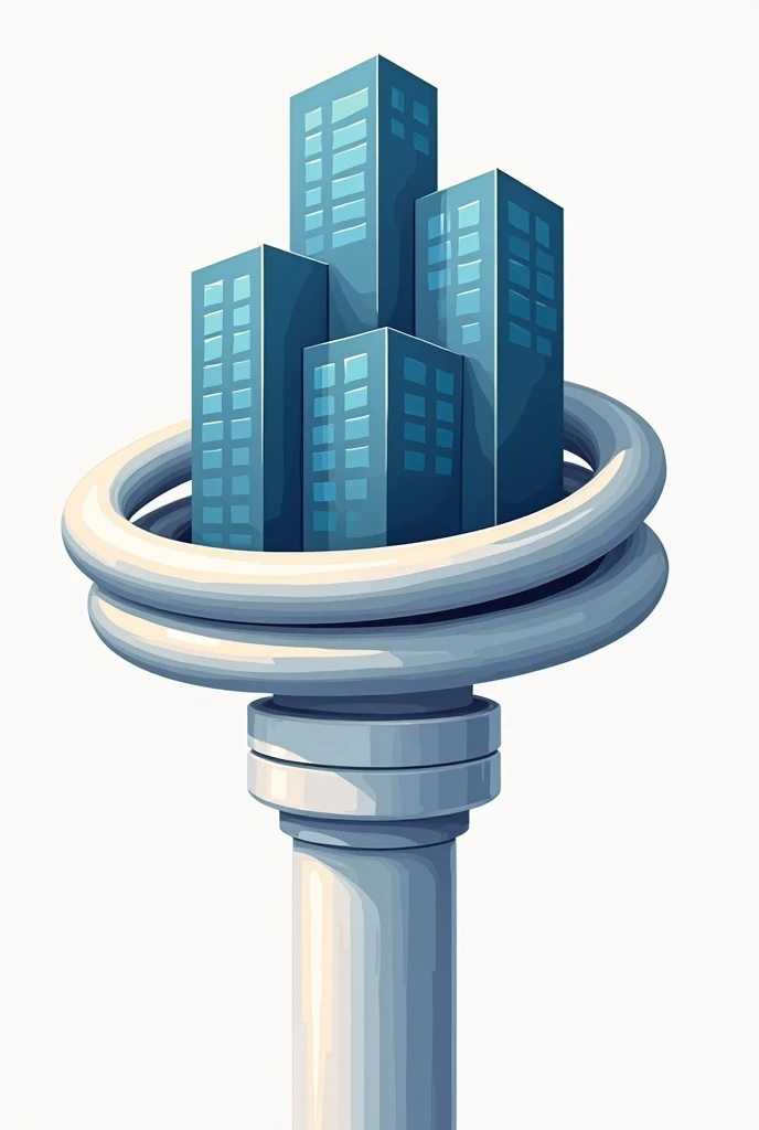 logo in vector, a building surrounded by 1 cable and a white pvc pipe