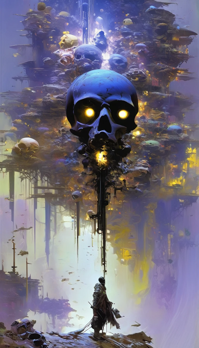 life and death , art inspired in Wadim Kashin, Intricate Details, Oil