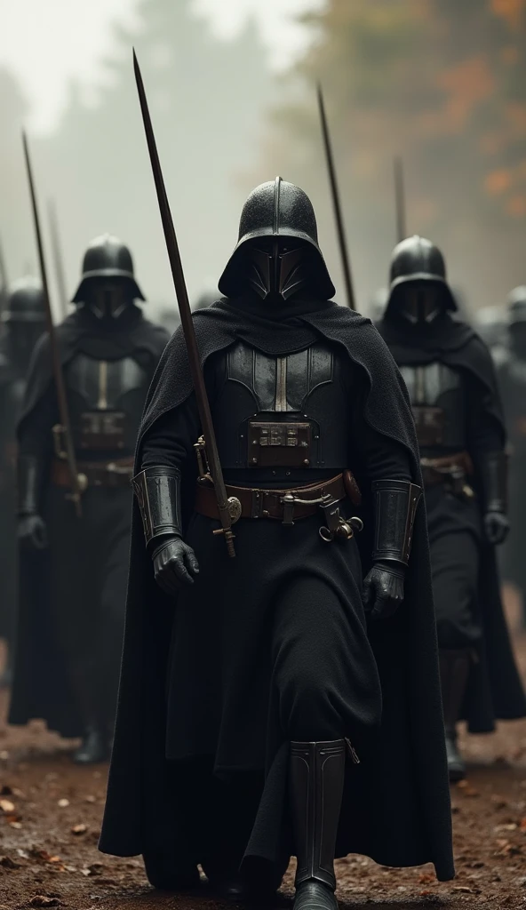 The empire's army has swords and black clothes