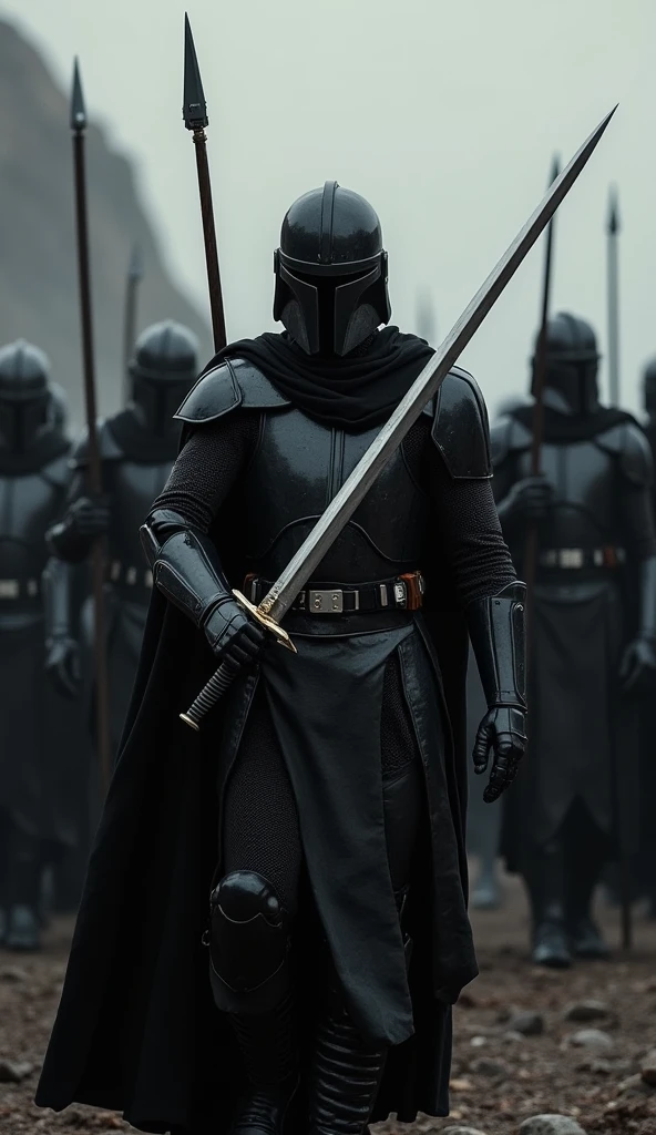 The empire's army has swords and black clothes