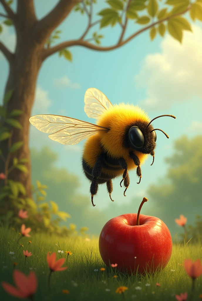 A bee is sad because it wanted an apple 
