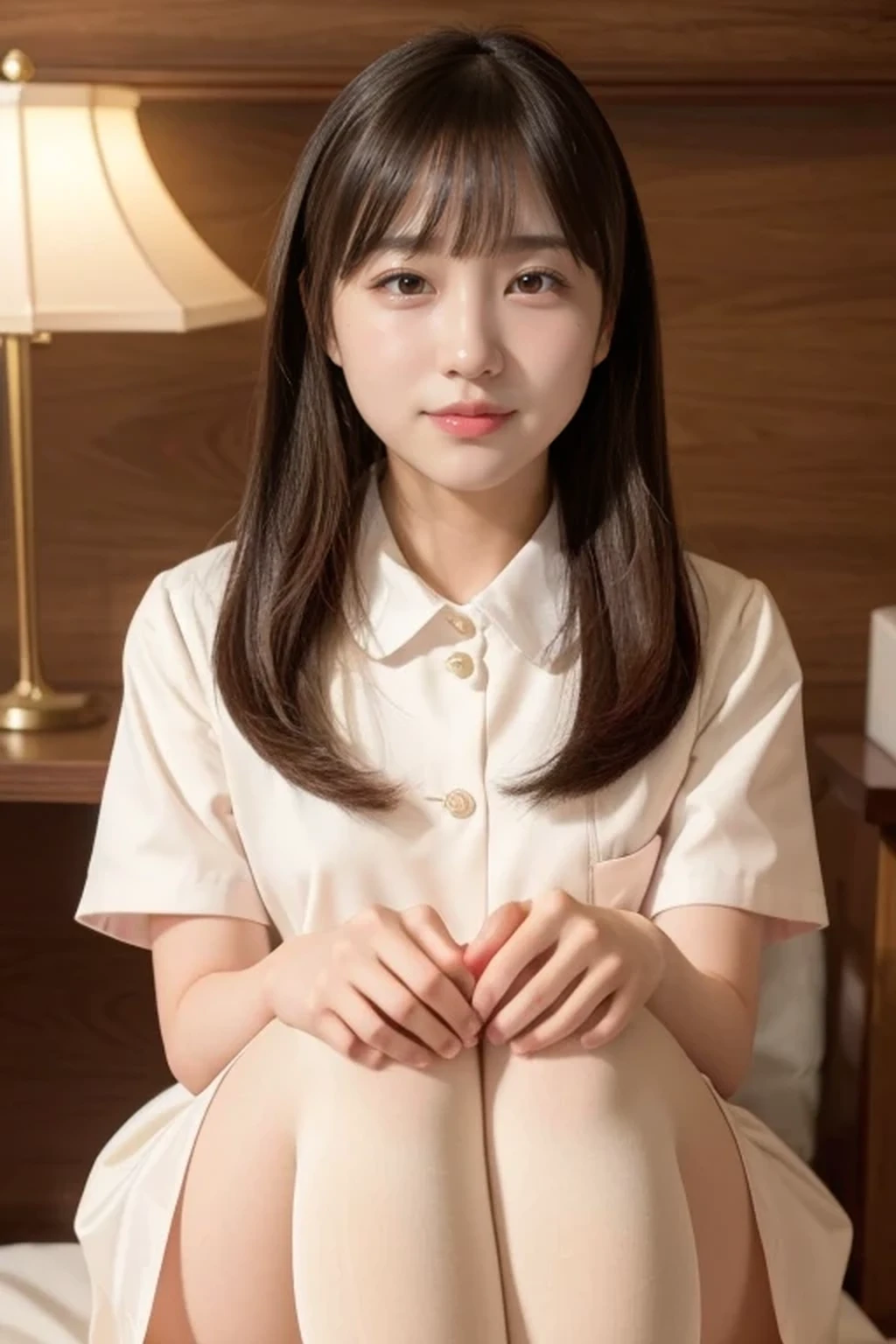 ulzzang-6500-v1.1, (raw photo:1.2), (photorealistic:1.4), beautiful detailed girl, very detailed eyes and face, beautiful detailed eyes, ridiculous, incredibly ridiculous, huge file size, super detailed, high resolution, very detailed, best quality, masterpiece, kemomimi, ((Japanese girls' high school uniform)), illustration, very detailed, CG, unified, 8k wallpaper, amazing, Fine details, masterpiece, best quality, very detailed CG uniform 8k wallpaper, light on face, cinematic lighting, 1girl, 16 years old, ((no panties)), ((dynamic pose))), (camel toe), (half), (pantyhose), (knee-bending leg sitting))