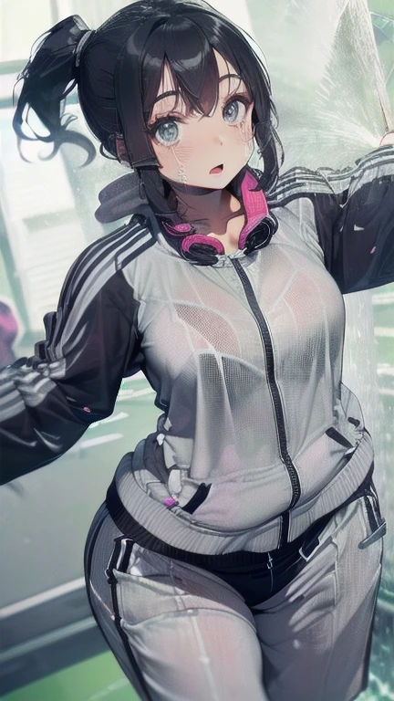 (must be follow these prompts:2.2),masterpiece,best quality,extremely detailed,(in her clothing:3.5),(in her track suit clothing:3.6),(adorable expression:2.5),(adorable face:2.2),(displayed one girl on single picture:2.4),(black hair:2.1),(A slightly plump high school girl with a very childish look, wearing an unfashionable tracksuit.:2.4),(The high school girl looks very young, but she is wearing her semen-soaked tracksuit jacket and pants while repeatedly drying them.:1.7),(The high school girl is trying to endure her strong sexual desire while still wearing her tracksuit..8),(The high school girl's entire body, clad in her jersey, was covered in a sticky, slimy secretion that had been produced during her sexual climax.:1.5),(The high school girl was also subjected to sexually aroused male members of the club sniffing the crotch area of her jersey and splashing semen on her.:2.1),(The high school girl was wearing a jersey that had been ejaculated into a long time ago, and the semen that had soaked into it had turned it amber in color, causing it to have uneven coloring.:2.4),(libidonous tumultus are happened on her mind:1.8),(The crotch area of the high school girl's jersey was smelling very bad due to sweat and love juices.:2.4),(その女子高校生はとてもInnocent faceで可愛い:2.6),(Lewd love juices are dripping down the inner thighs of the high school girl's tracksuit pants.:2.1),(The breasts of the high school girl covered by her jersey are bulging out due to her strong lust.:2.8),(men's elected twangers were inserted her to the depth:2.3),(A high school girl with a plump, round body who smells like semen:2.3),(she was already stroked up to the depth intervaginal sensuous spot:1.8),(notably buldged up her inner labia majora:2.9),(A young, shy moan:1.5),(having big breasts in her clothing:2.2),(A high school girl with an innocent impression exercising:2.3),(The high school girl is short but has a slightly plump body.:2.1),(The crotch of his tracksuit pants is discolored with love juices.:2.5),(The high school girl is masturbating while her pussy, hidden under her pants and dripping with love juice, is hidden from view.:1.8),(The smelly tracksuit pants that tightly hug the high school girl's plump thighs are wet with lewd secretions.:2.0),(The high school girl endures the sloppy mess by keeping her tracksuit pants on.:2.5),(A high school girl who always holds her crotch over her pants:2.1),(A moan filled with childish embarrassment:1.5),(The breasts and nipples of the high school girl covered by her jersey are bulging with lust.:2.6),(The high school girl is practicing seriously.:2.5),(The high school girl's legs are short and thick.:2.2),(she looks like japanese idol:2.3),(The high school girl's jersey is made of a durable material that will never tear.:3.3),(Her breasts are completely hidden under her jersey:2.9),(she looks like a ta:2.0),(All of this happened to the high school girl herself, not anyone else.:3.5),(Make sure to depict the face:5.3),(Calm expression:4.3),(Innocent face:3),(The film depicts just one high school girl.:3.3),(The only characters are the high school girls.:4.2),(Portrait Style:5)