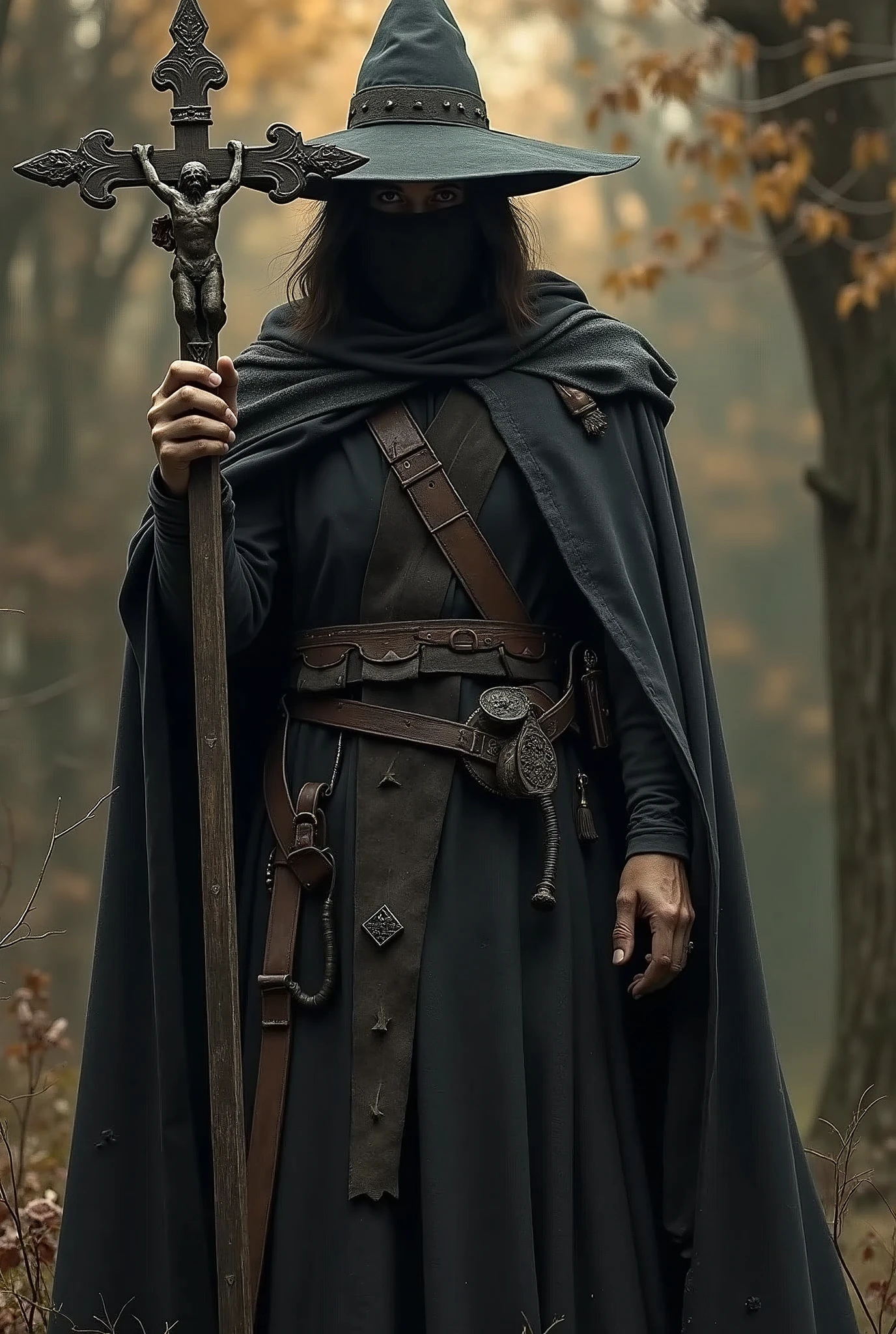 witch hunter with crucifix