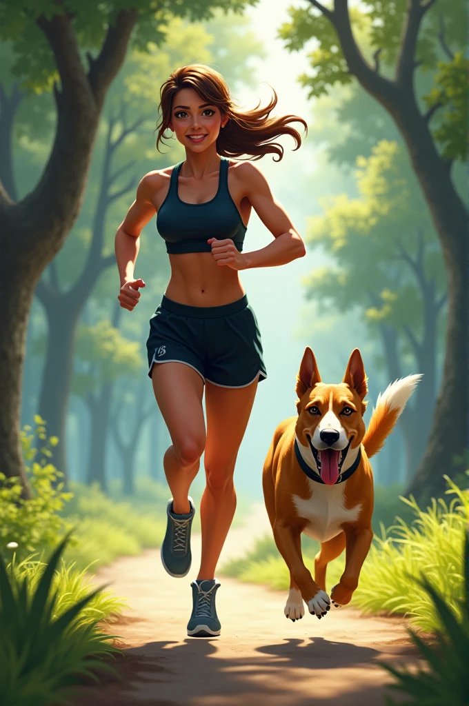 One was running with her dog