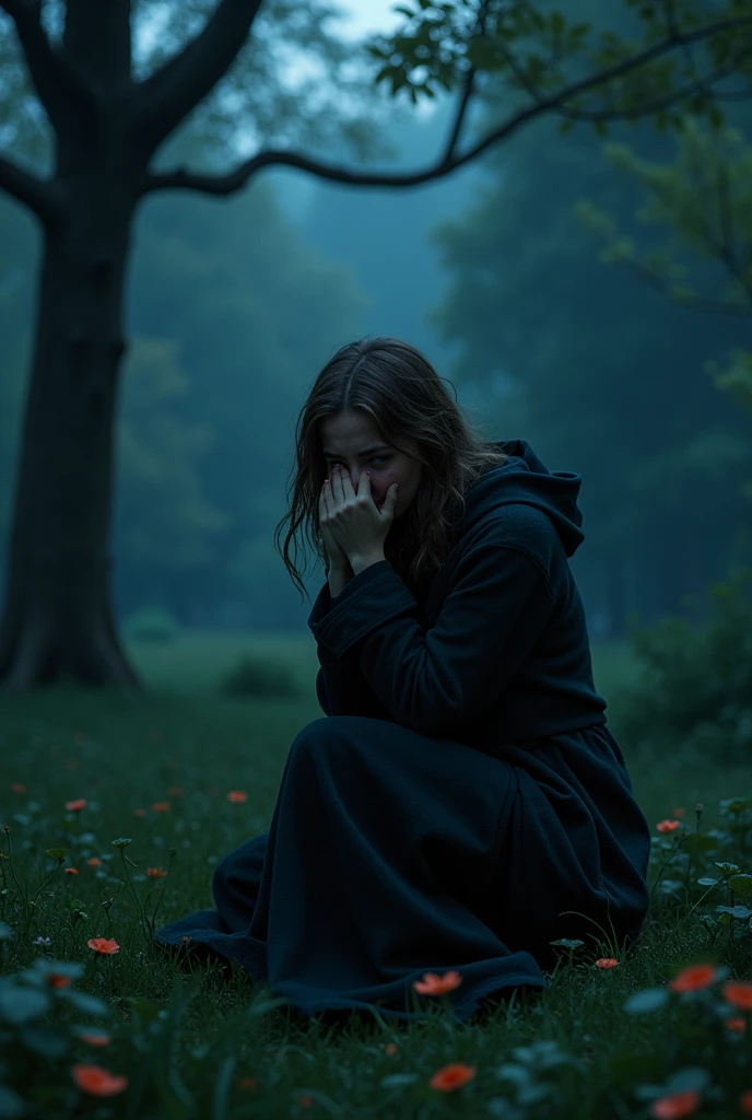 Renata Lupin I was kneeling in the garden at night at Hogwarts and crying loudly