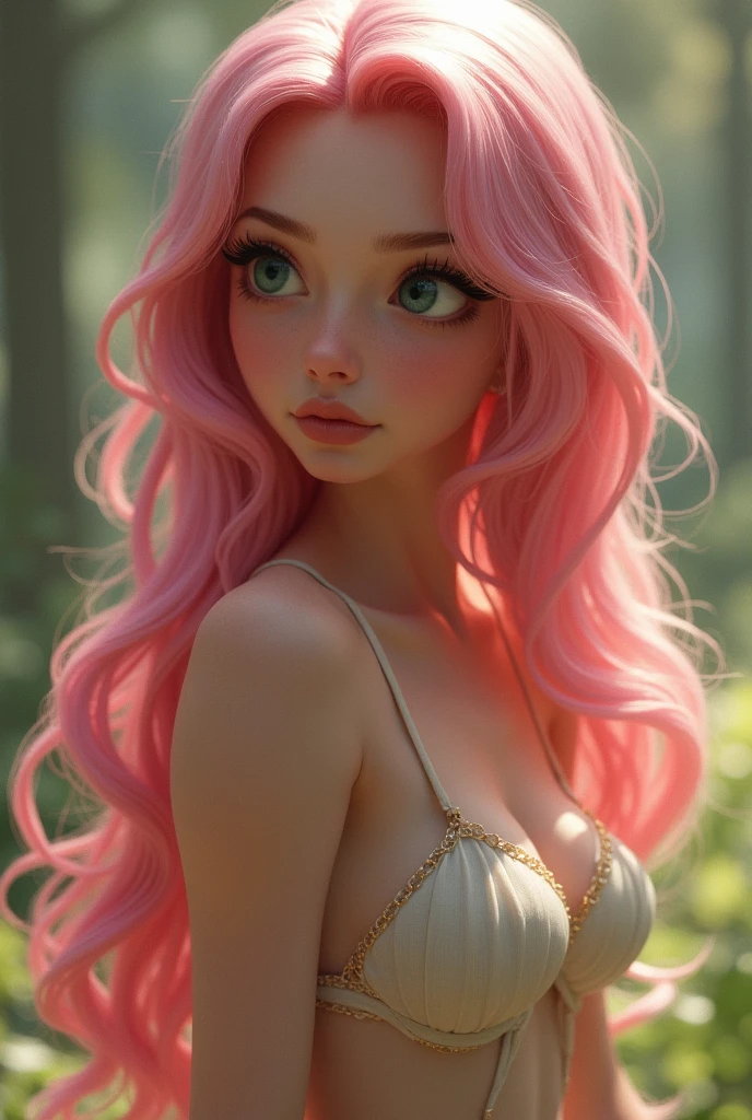 Fluttershy "timida"de equestria "humana sexy" "pelo rosa