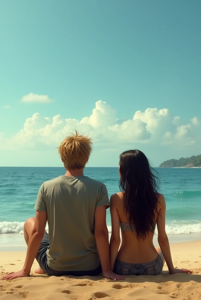 Newt maze runner on the beach sitting next to Elena Gilbert