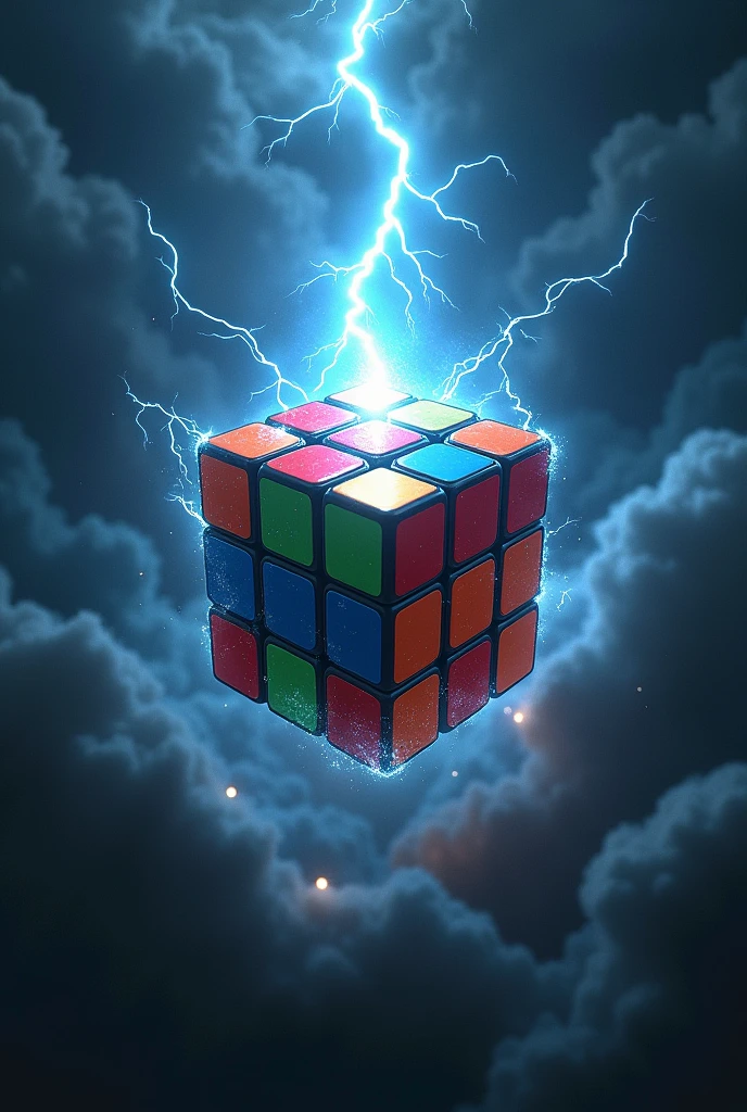 Lightning strikes a Rubik&#39;s cube 