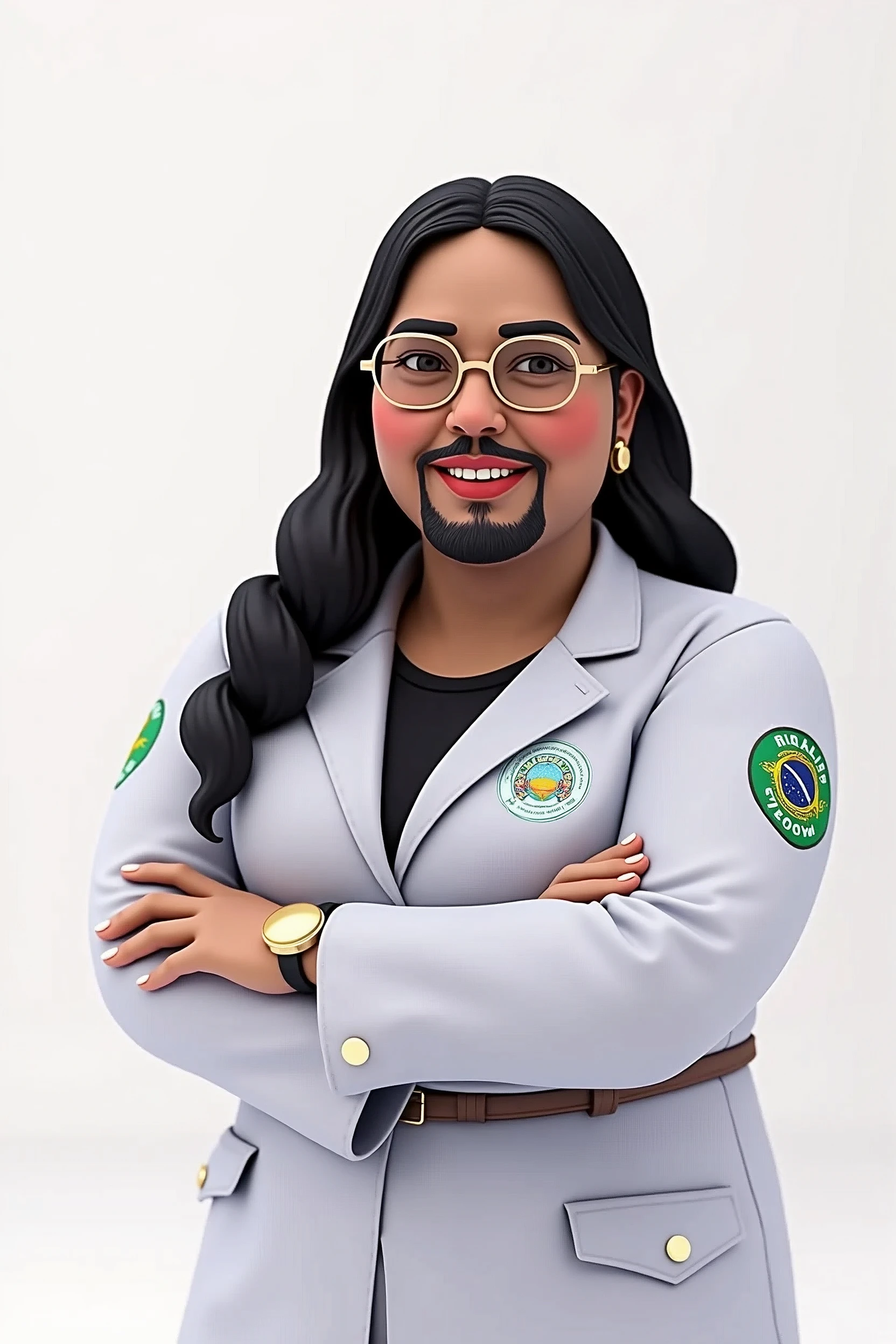 Por favor, generate a cute 3D character inspired by Paulo Freire, the brazilian educator, and position it next to an anime-style avatar. The 3D character must incorporate the following characteristics::

The 3D character must have a friendly and approachable facial expression, with a warm smile, round and expressive eyes conveying wisdom and kindness, and glasses perched on the nose, similar to Paulo Freire's. The character must have fair skin with rosy cheeks.

Dress up the 3D character in casual, comfortable clothes with vibrant and cheerful colors, Like a button-down shirt or a casual blazer in inviting shades like blue or green. Add a brown belt to the character&#39;s waist.

Accessories for the 3D character include comfortable shoes like loafers or sneakers, and they should hold a book under their arm to symbolize Paulo Freire's dedication to education. The book must have a colored cover.

Place 3D character and anime-style avatar in an educational environment, like a colorful classroom or library, highlight Paulo Freire's contributions to education. Ensure that the background creates a friendly and inviting atmosphere.

Style the 3D character with smooth, eye-catching contours in a 3D cartoon look. Use soft, warm lighting to enhance your overall cuteness and friendliness.

Por favor, Generate the characters in a high-resolution format suitable for digital and print use.