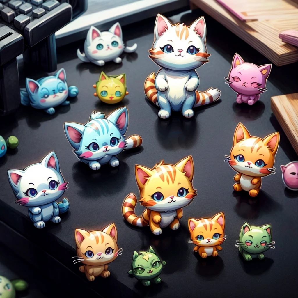 logo Cat cute Figures