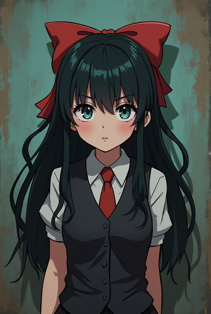 pria anime dari chainsawman berambut ungu, mata biru