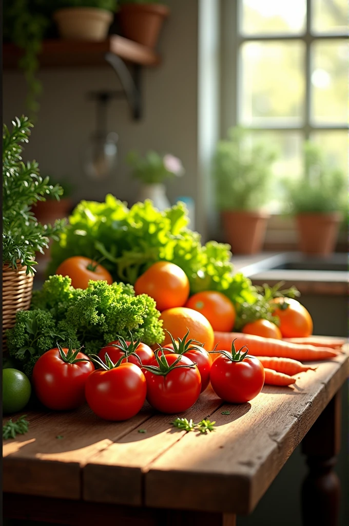 A table full of vegetables and fruits