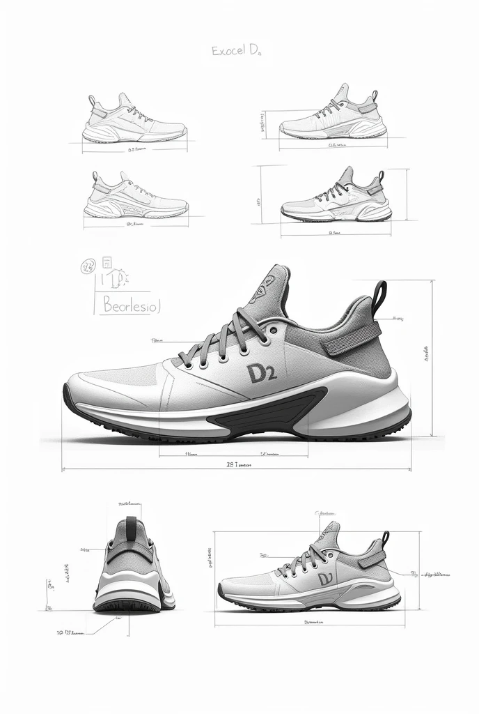 D2 sports shoe drawing