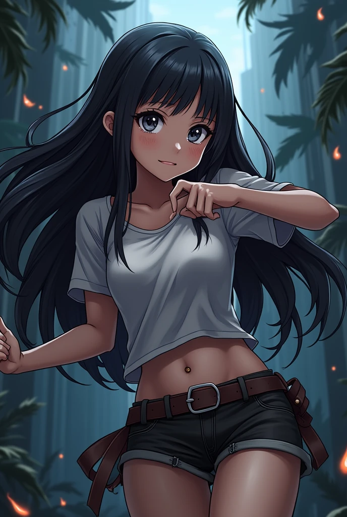 pria anime dari chainsawman berambut ungu, mata biru