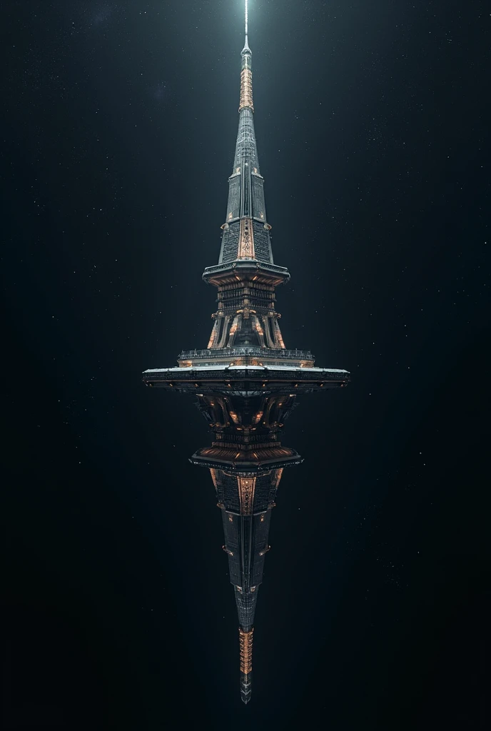 Upside down tower in empty space
