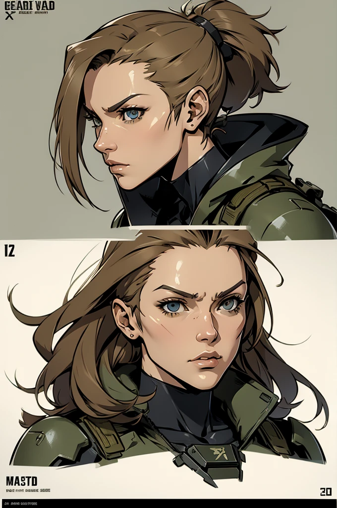 female, metal gear, concept art book