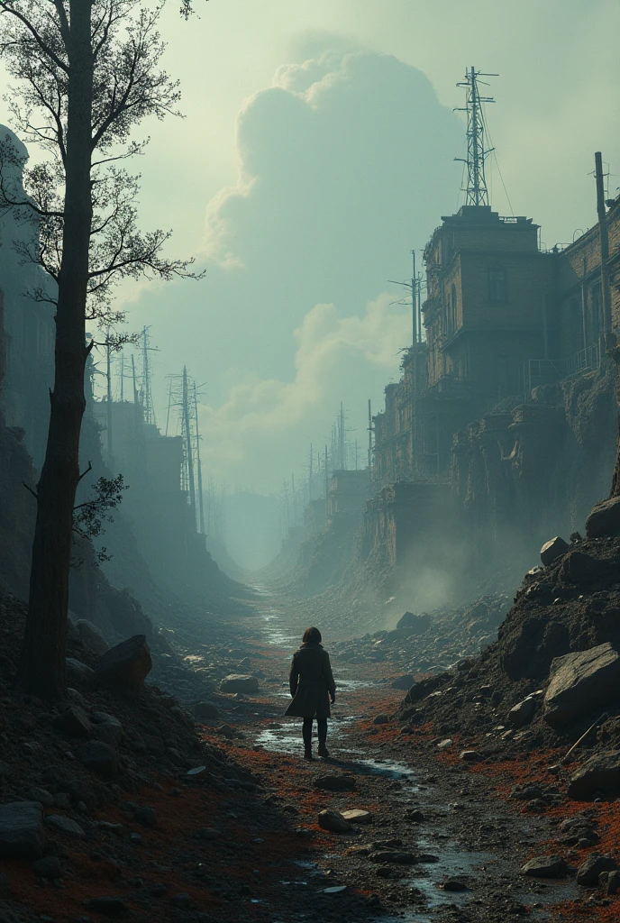 Land destroyed by fires and earthquakes