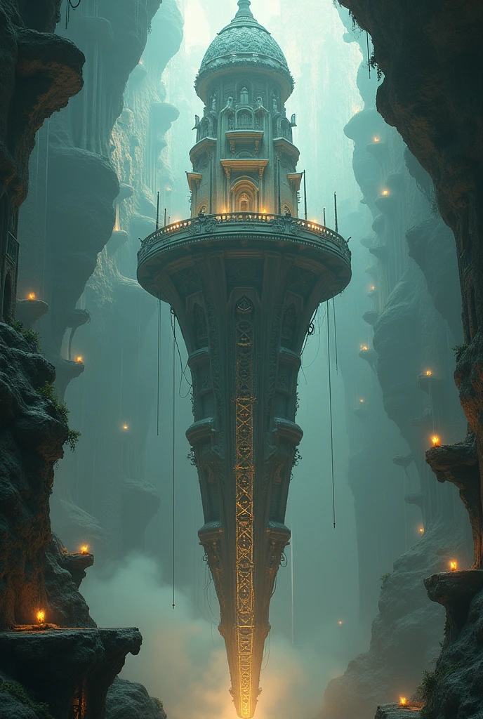 Upside down tower stuck to the ceiling