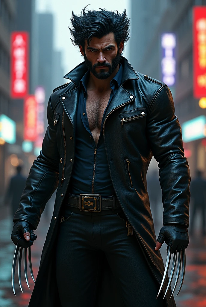 Masterpiece, (Ultra Detailed), (Animal Anthropomorphism), Gangster Theme, Wolf, Handsome, Trench Coat, Dim Lights, Smoke, Shadow, Corrupt Cityscape, Highest Quality, Single Focus, (skimming: 1.1), Muscle Man, Full Body, Intricate (High Detail: 1.1) Unreal Engine.