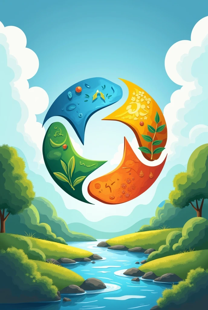 how to sustain life on earth with the presence of 4 subsystems easy drawing poster slogan