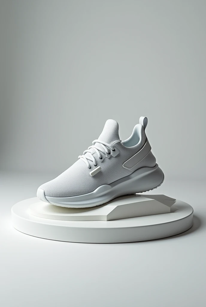 Sports shoe on a base for presentation