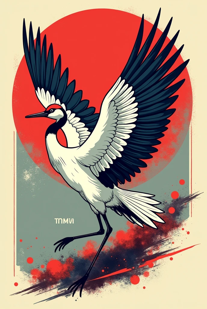 T-shirt for a gymkhana with a tsuru