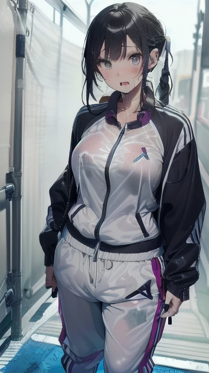 (must be follow these prompts:2.2),masterpiece,best quality,extremely detailed,(in her clothing:3.5),(in her track suit clothing:3.6),(adorable expression:2.5),(adorable face:2.2),(displayed one girl on single picture:2.4),(black hair:2.1),(A slightly plump high school girl with a very childish look, wearing an unfashionable tracksuit.:2.4),(The high school girl looks very young, but she is wearing her semen-soaked tracksuit jacket and pants while repeatedly drying them.:1.7),(The high school girl is trying to endure her strong sexual desire while still wearing her tracksuit..8),(The high school girl's entire body, clad in her jersey, was covered in a sticky, slimy secretion that had been produced during her sexual climax.:1.5),(The high school girl is being relentlessly sniffed by a sexually aroused male member of the school club, who is smelling the sweaty crotch of her freshly removed jersey.:2.4),(The high school girl was wearing a jersey that had been ejaculated into a long time ago, and the semen that had soaked into it had turned it amber in color, causing it to have uneven coloring.:2.4),(libidonous tumultus are happened on her mind:2.1),(The crotch area of the high school girl's jersey was smelling very bad due to sweat and love juices.:2.4),(その女子高校生はとてもInnocent faceで可愛い:2.6),(Lewd love juices are dripping down the inner thighs of the high school girl's tracksuit pants.:2.1),(The breasts of the high school girl covered by her jersey are bulging out due to her strong lust.:2.8),(men's elected twangers were inserted her to the depth:2.3),(A high school girl with a plump, round body who smells like semen:2.3),(she was already stroked up to the depth intervaginal sensuous spot:1.8),(notably buldged up her inner labia majora:2.9),(A young, shy moan:1.5),(having big breasts in her clothing:2.8),(A high school girl with an innocent impression exercising:2.3),(The high school girl is short but has a slightly plump body.:2.1),(The crotch of his tracksuit pants is discolored with love juices.:2.5),(The high school girl is masturbating while her pussy, hidden under her pants and dripping with love juice, is hidden from view.:1.8),(The smelly tracksuit pants that tightly hug the high school girl's plump thighs are wet with lewd secretions.:2.0),(The high school girl endures the sloppy mess by keeping her tracksuit pants on.:2.5),(A high school girl who always holds her crotch over her pants:2.1),(A moan filled with childish embarrassment:1.5),(The breasts and nipples of the high school girl covered by her jersey are bulging with lust.:2.6),(The high school girl is practicing seriously.:2.5),(The high school girl's legs are short and thick.:2.2),(she looks like japanese idol:2.3),(The high school girl's jersey is made of a durable material that will never tear.:3.3),(Her breasts are completely hidden under her jersey:2.9),(she looks like a ta:2.0),(All of this happened to the high school girl herself, not anyone else.:3.5),(Make sure to depict the face:5.3),(Calm expression:4.3),(Innocent face:3),(The film depicts just one high school girl.:3.3),(The only characters are the high school girls.:4.2),(Portrait Style:5)