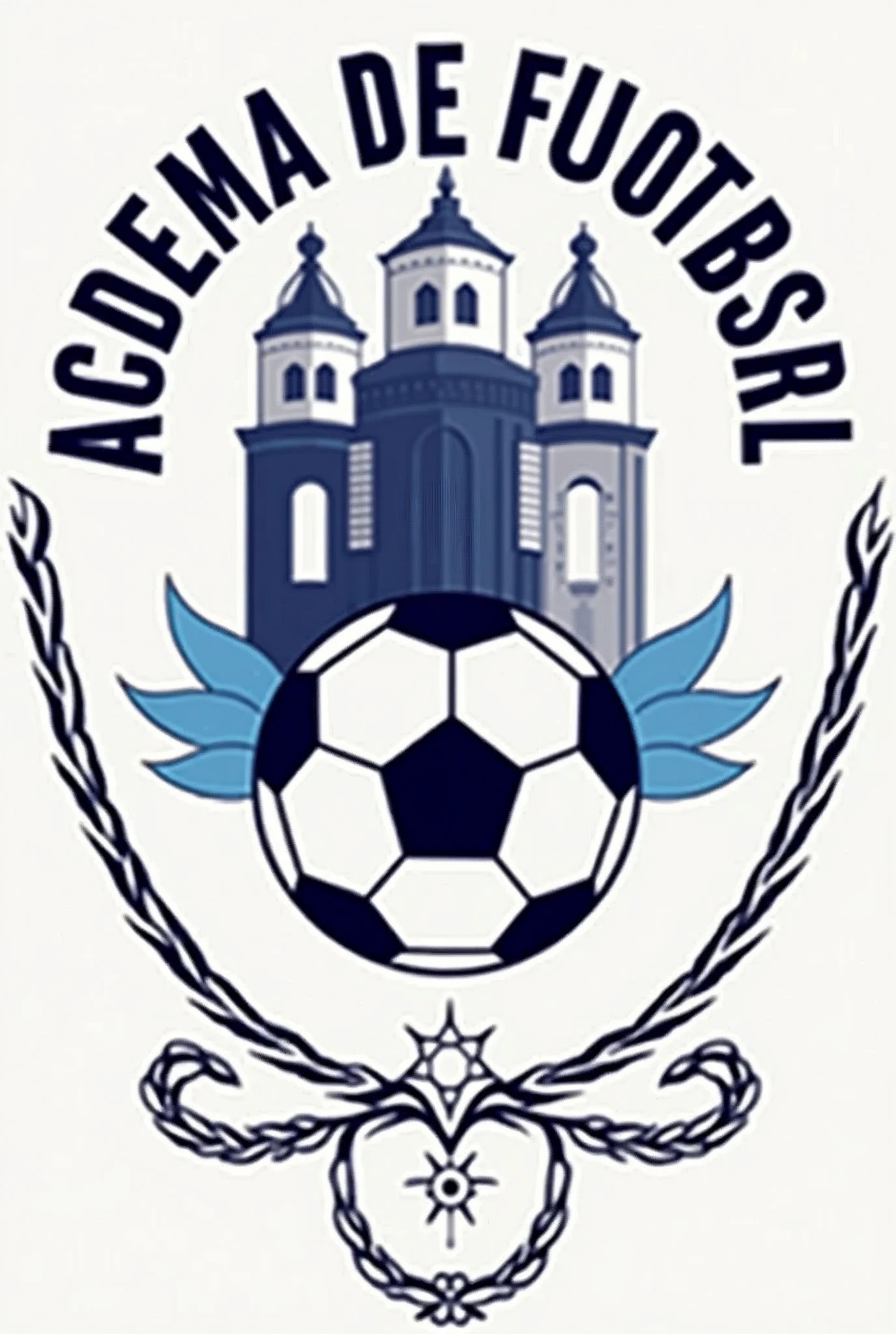 Football school logo "ACADEmA DE FUTBOL J&m