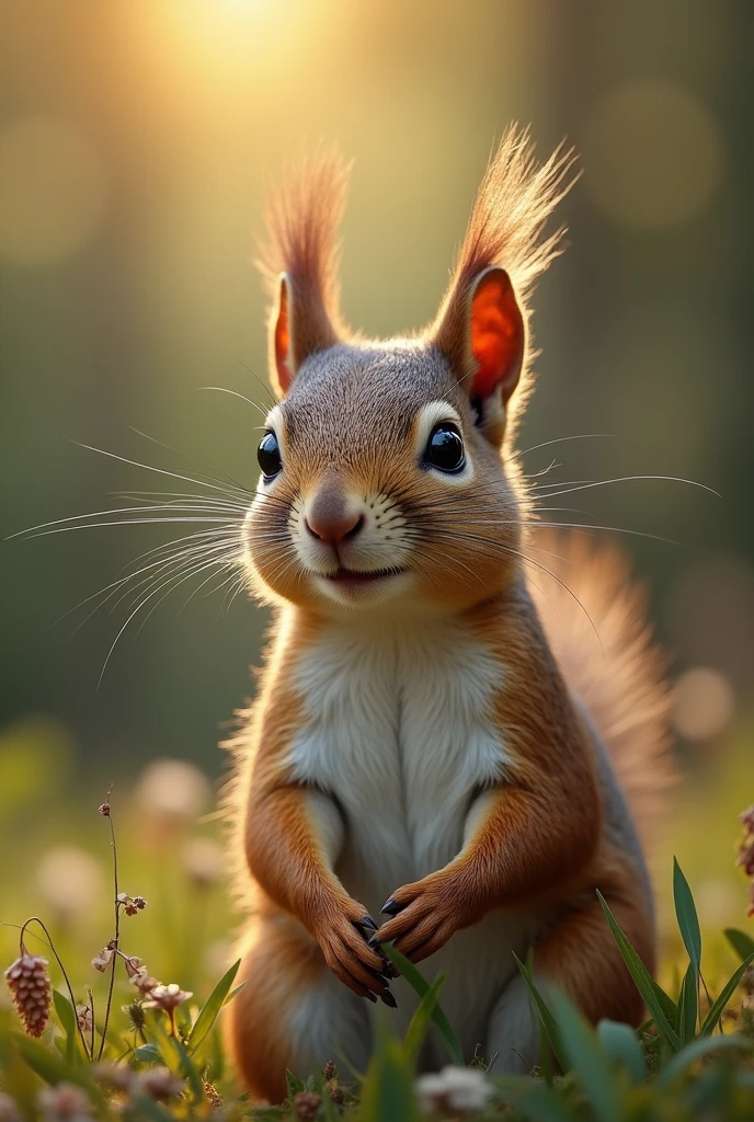 create a picture of squirrels taking over the world