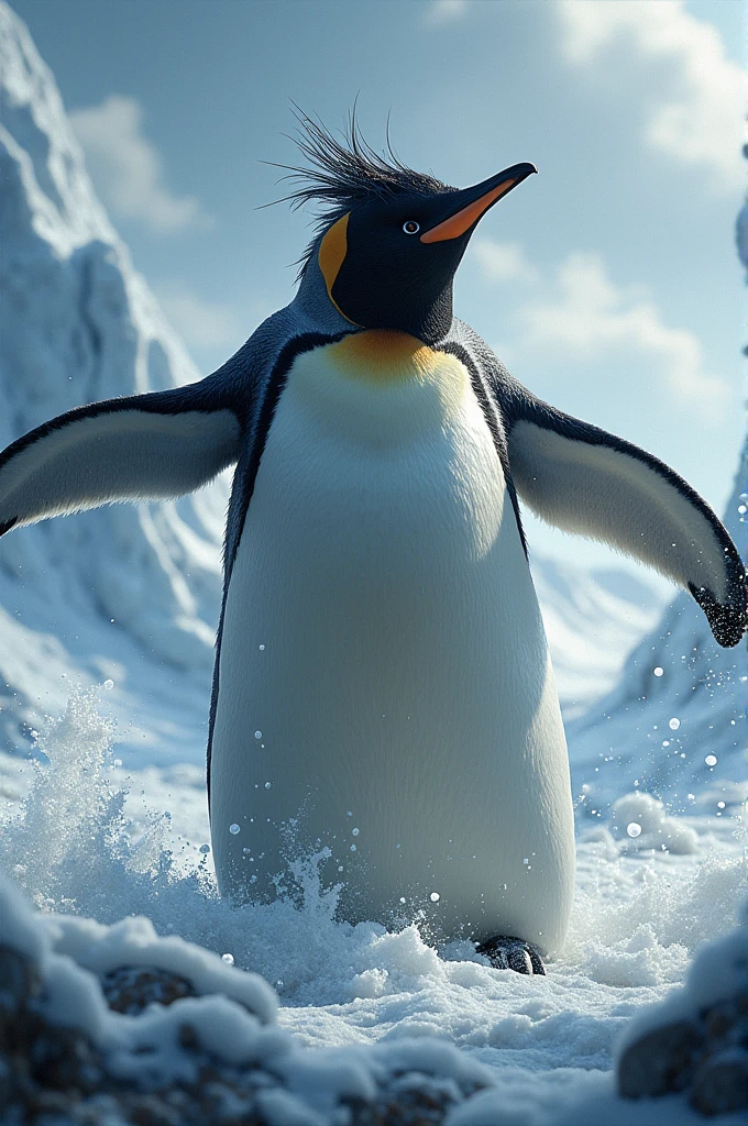 Penguin in battle
