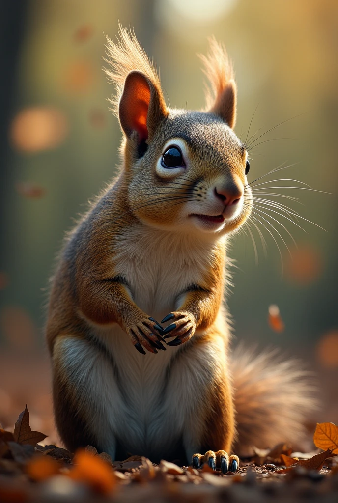 create an image of squirrels taking over the world in a lethal way