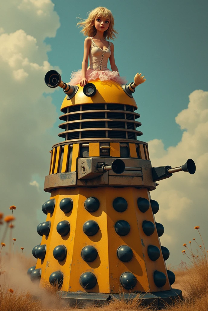 Dalek with a baked girl on top