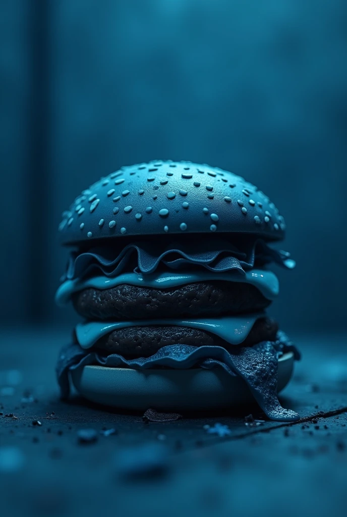 Blue melancholic realistic burger