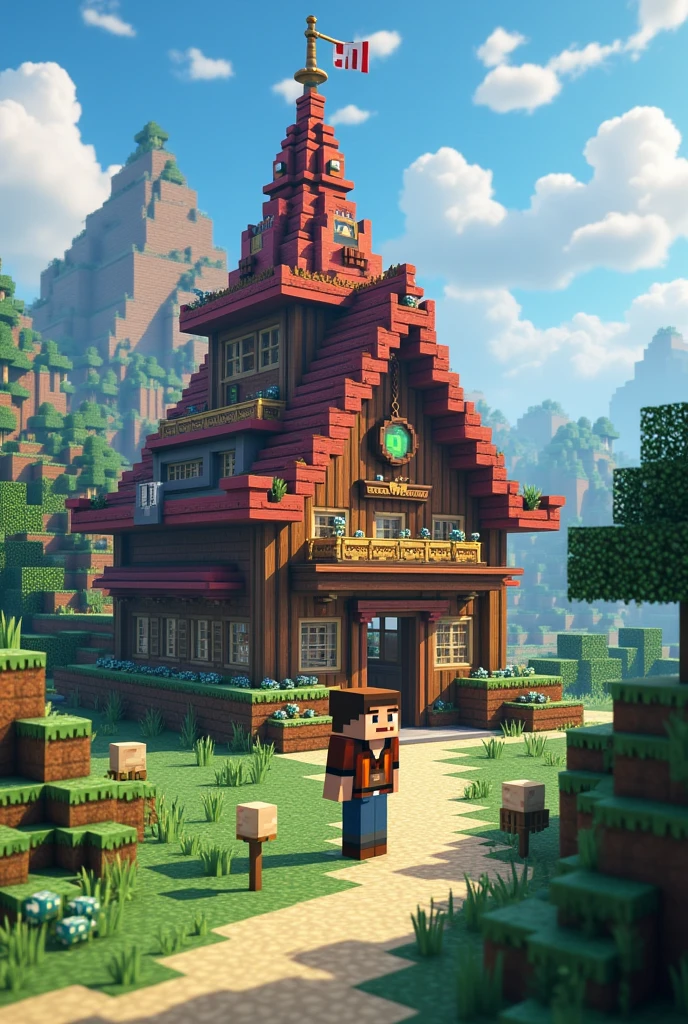 A Minecraft character explaining how the KT store was created 
