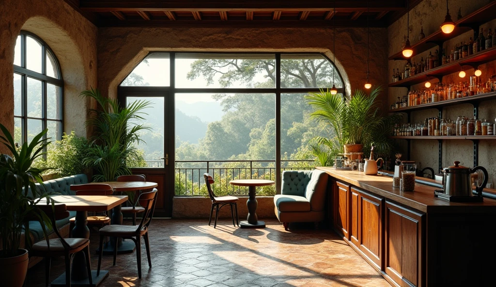 Inside of an old coffee shop、landscape、There is no one、coffee、JAZZ
