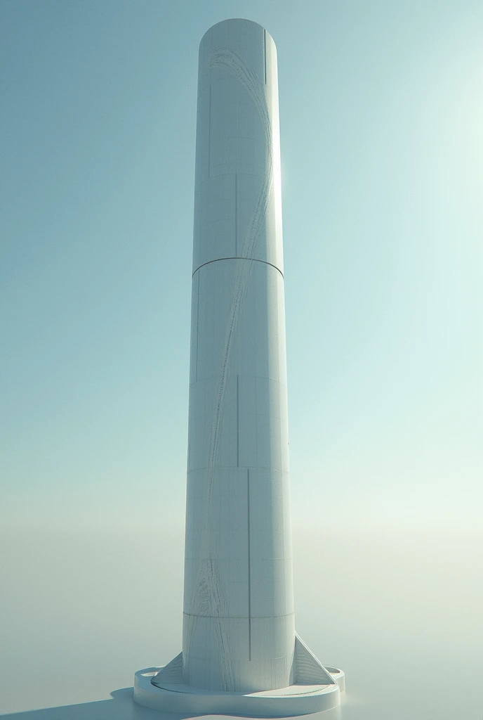 Cylindrical tower suspended upside down 

