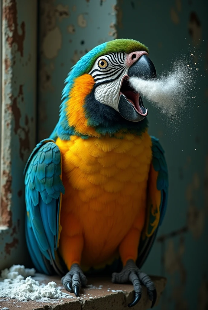 Parrot snorting crack