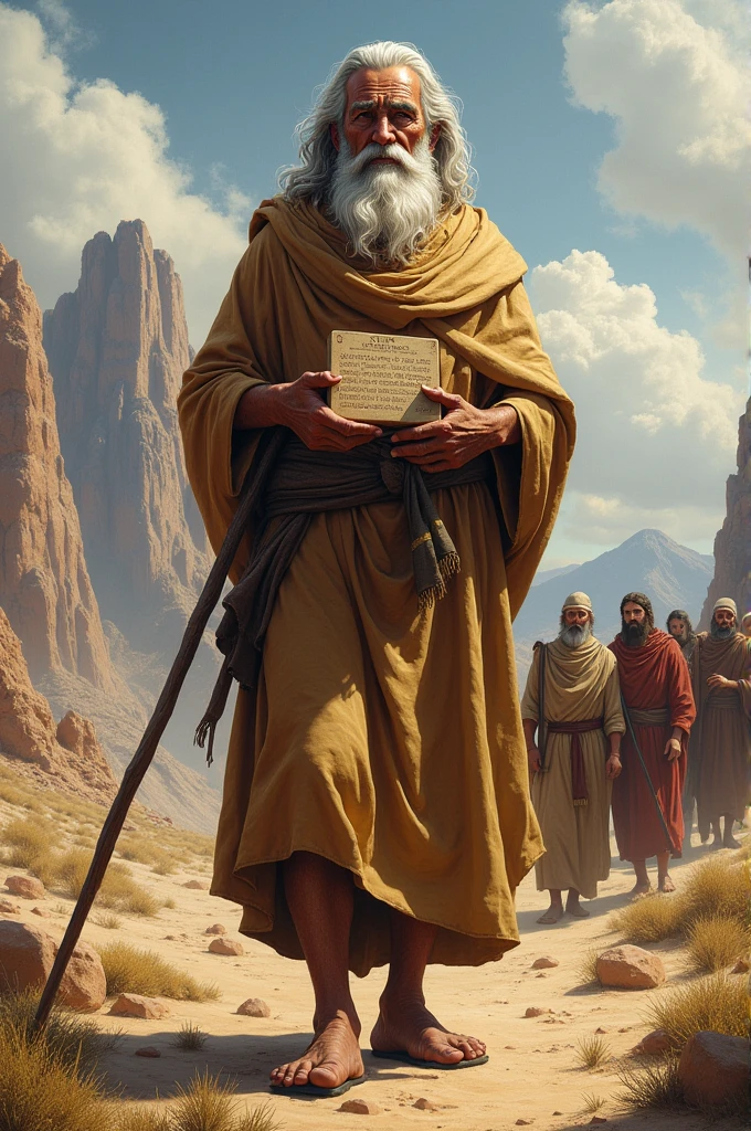 Create a drawing of Moses as the Bible describes