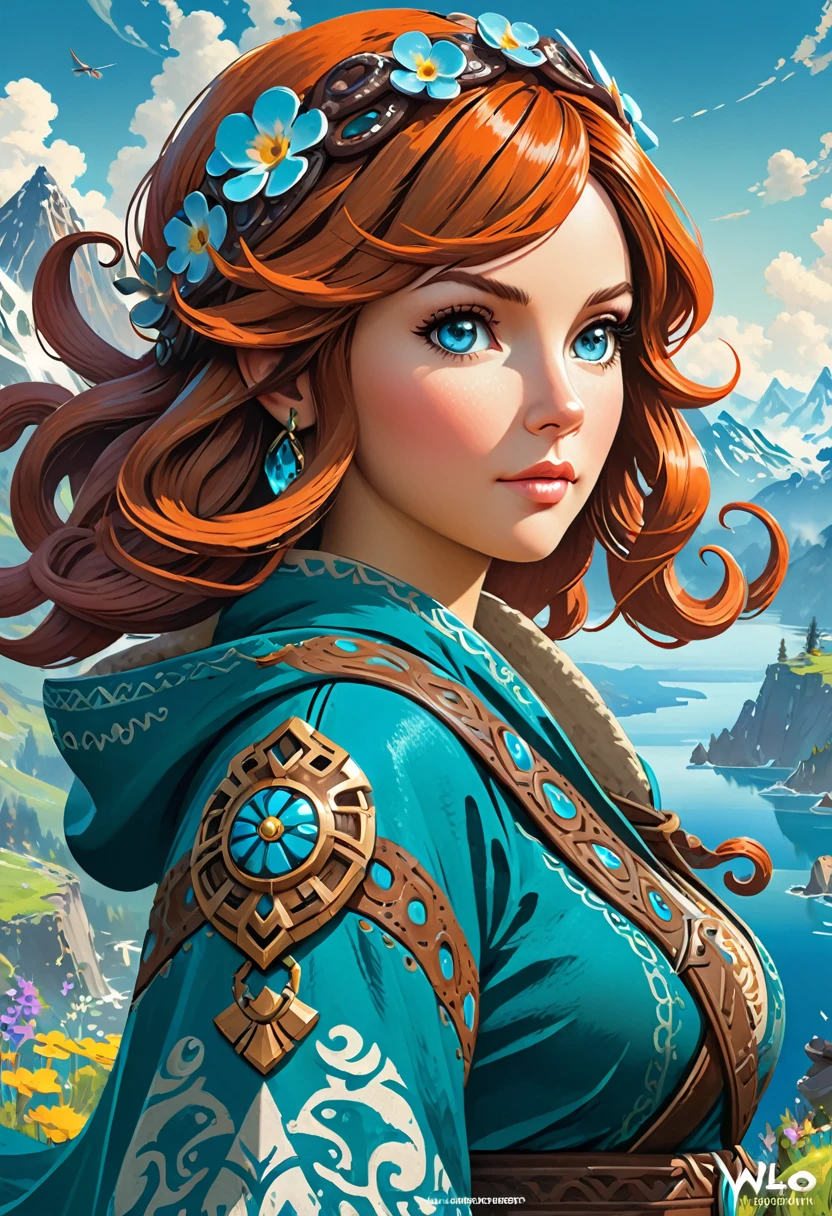 Anthropomorphic feminine octopus enchantress. Official Art – An Award-Winning Digital Masterpiece In 4K Ultra HD, Extreme Detail And Intricate Realism. Symmetrical Face. This Concept Art Brought To Life By The Hands Of Artists Like Wlop & Artgerm In A Stunning 2D Vector Illustration. Breath of the wild. Background Is A Panoramic Vista.